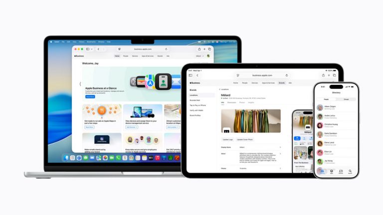Apple Business 플랫폼을 소개하는 Apple 공식 이미지