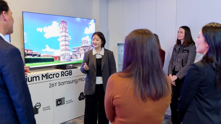 삼성의 2026 AI TV와 화면 기술을 소개하는 유럽 테크 세미나 공식 이미지