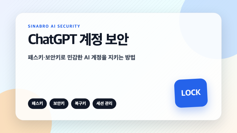 ChatGPT 계정 보안 기능과 패스키 보안키 복구키를 설명한 대표 이미지