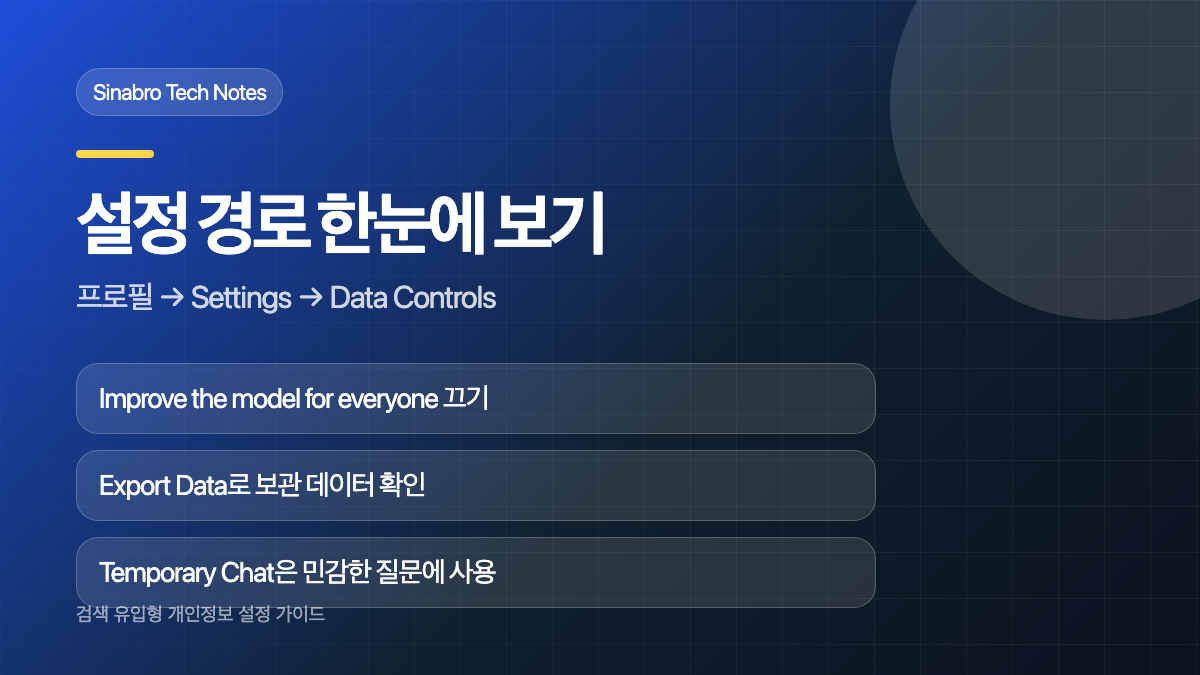 ChatGPT Data Controls에서 모델 개선 사용을 끄는 설정 경로