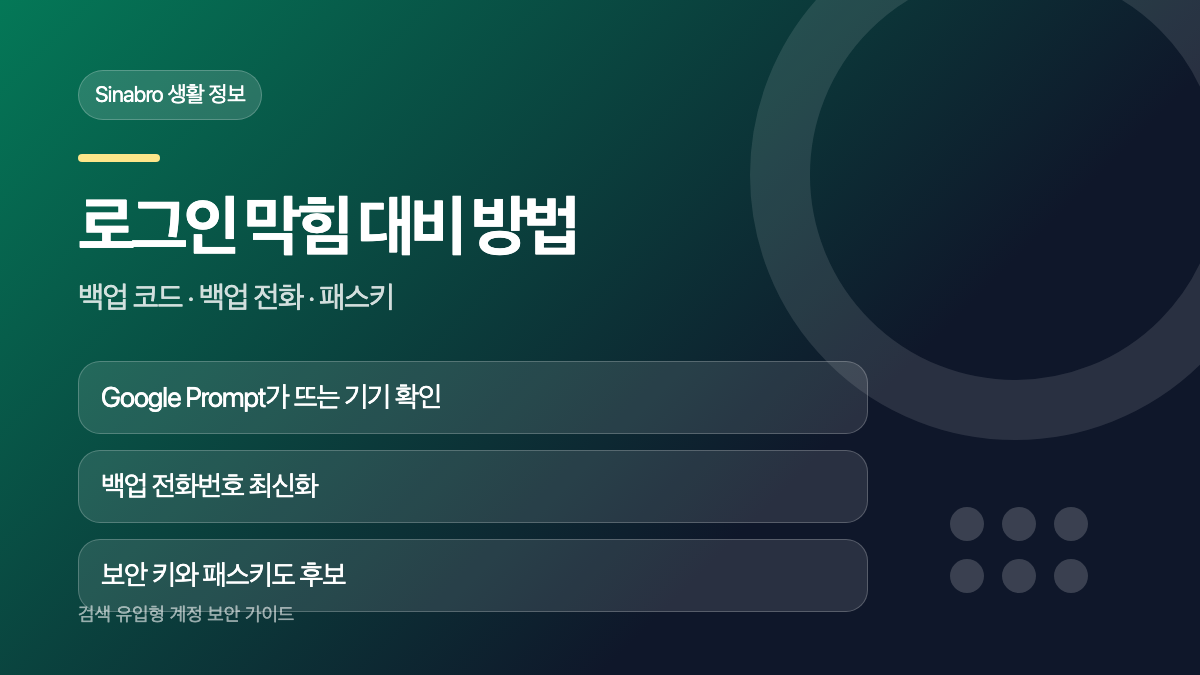 구글 2단계 인증에서 Google 메시지와 OTP, 백업 코드, 패스키를 준비하는 방법